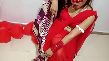 Indian bride in red saree enjoys Valentine's Day with her husband in this hottest Indian web series