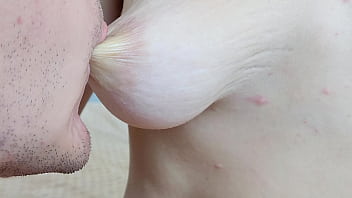 Sensual nipple stimulation in extreme close-up